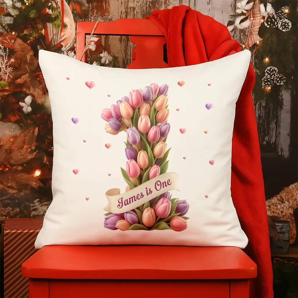 personalized tulip pillow for kids