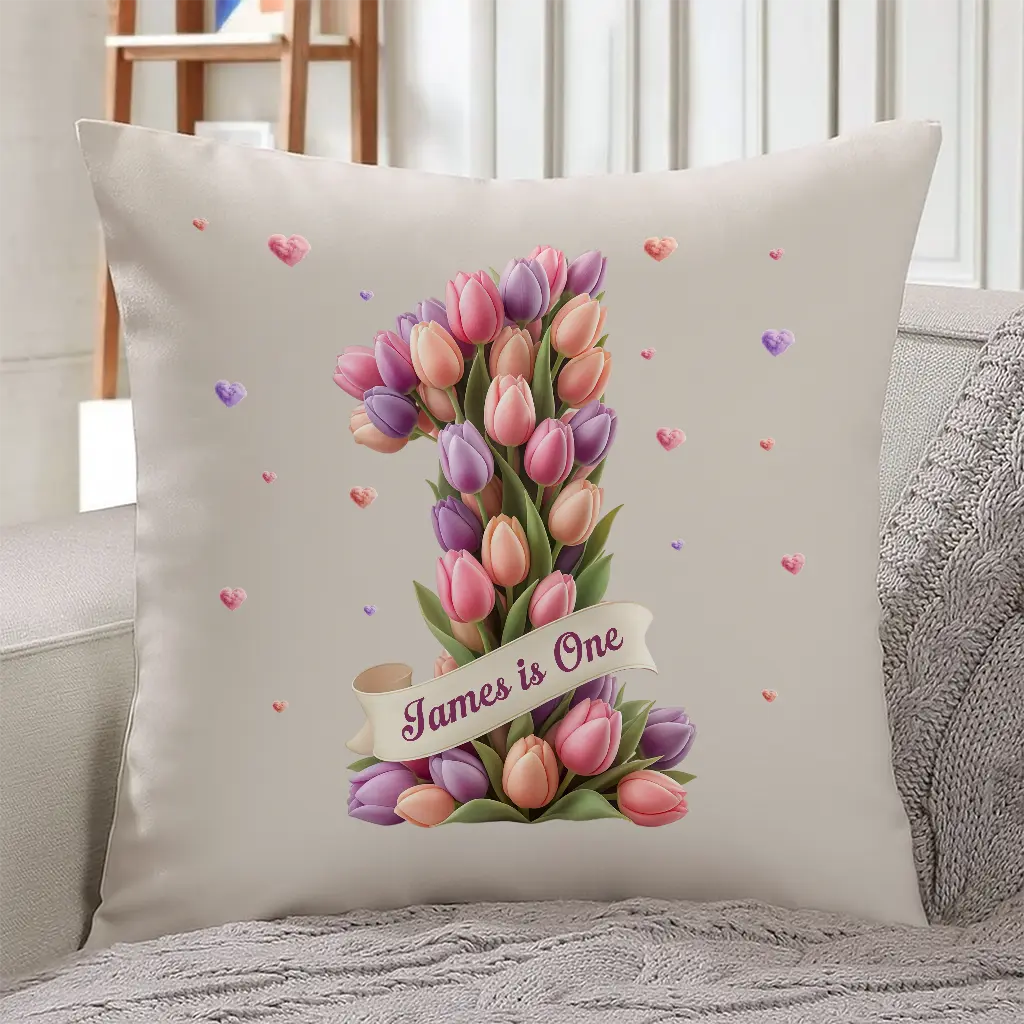 personalized tulip pillow for kids