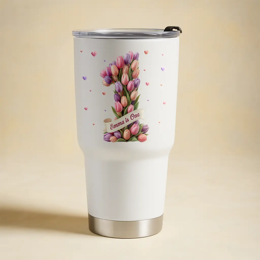 personalized tulip tumbler for kids