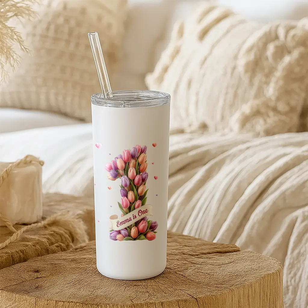personalized tulip tumbler for kids