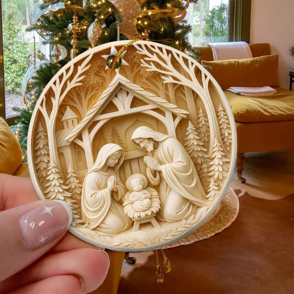 3d nativity scene ornament