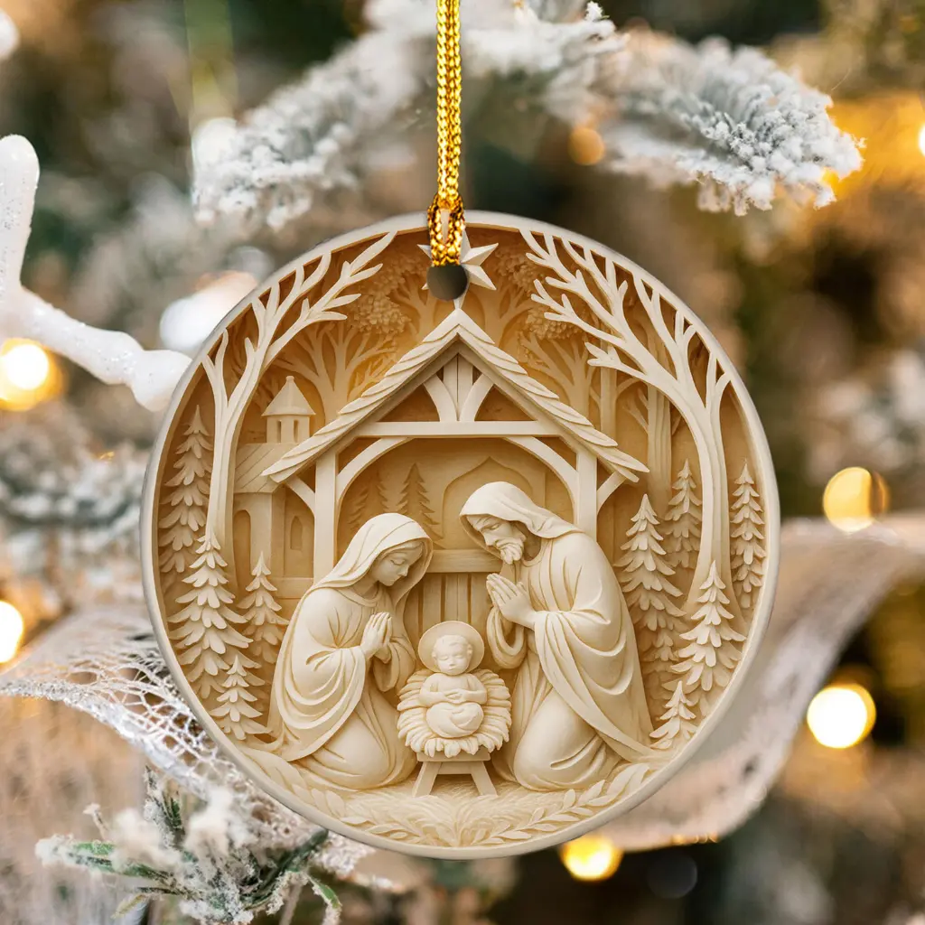 3d nativity scene ornament