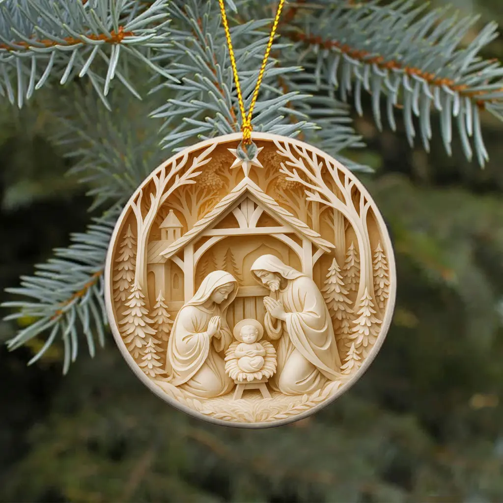 3d nativity scene ornament
