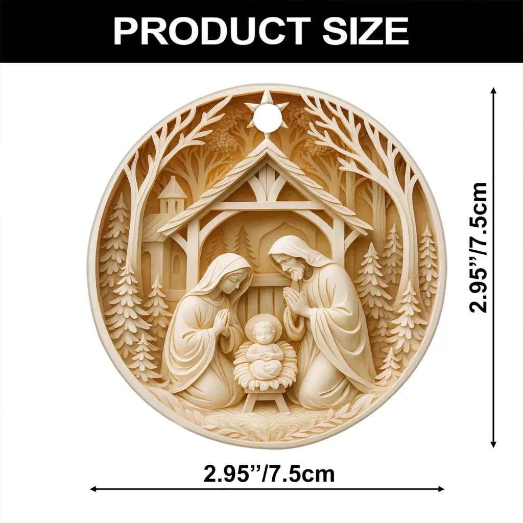 3d nativity scene ornament