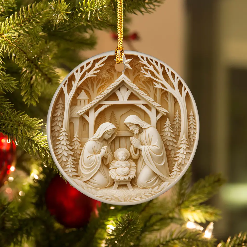 3d nativity scene ornament