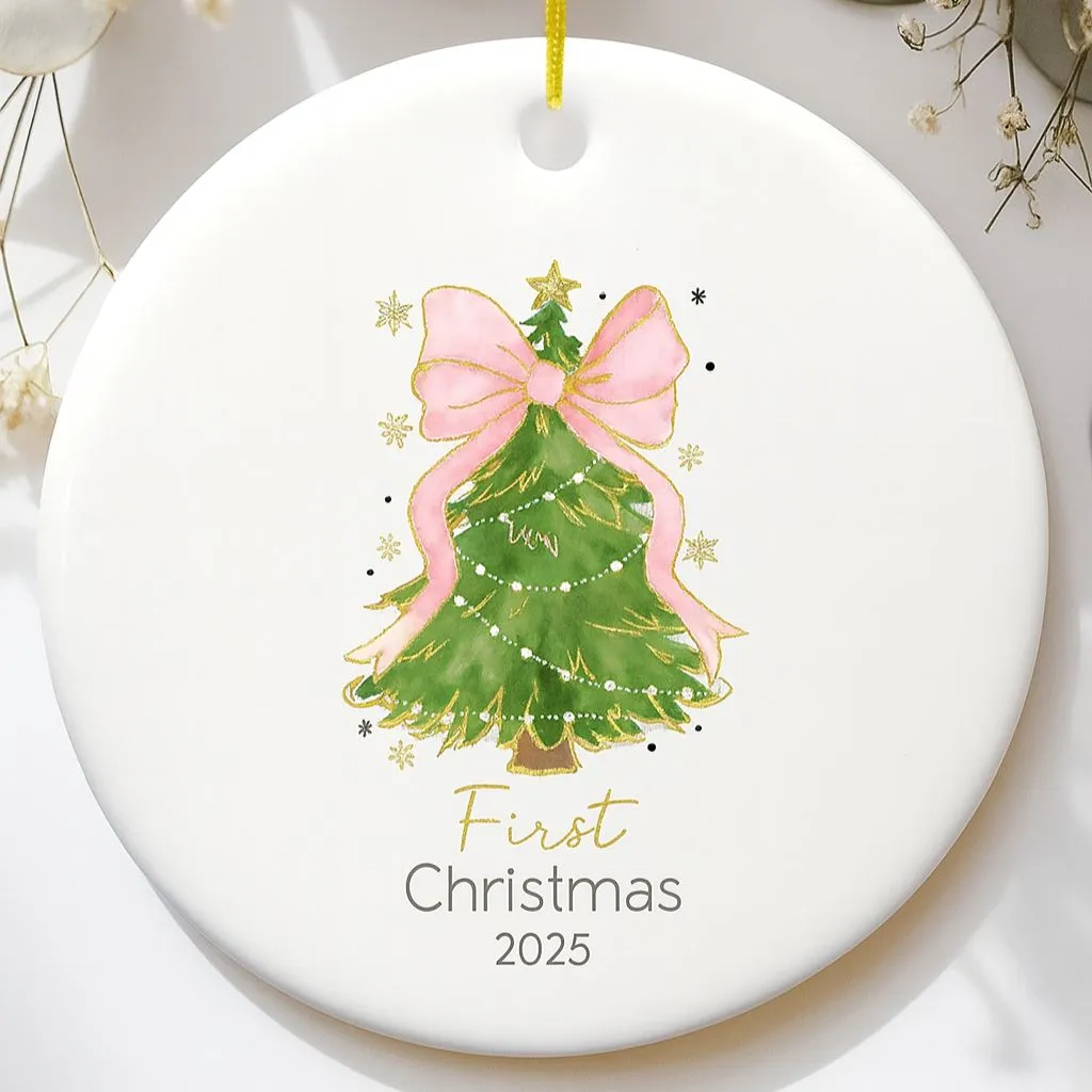Baby First Christmas Ornament 2025 | Newborn Holiday Keepsake | Ceramic Tree Decoration