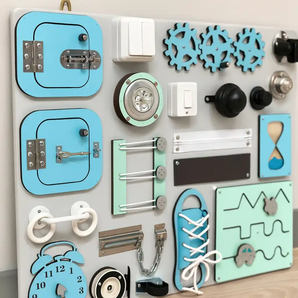 Blue-Mint Busy Board for Kids