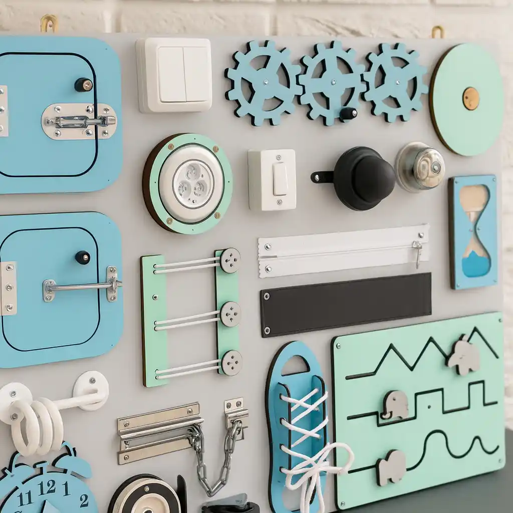Blue-Mint Busy Board for Kids