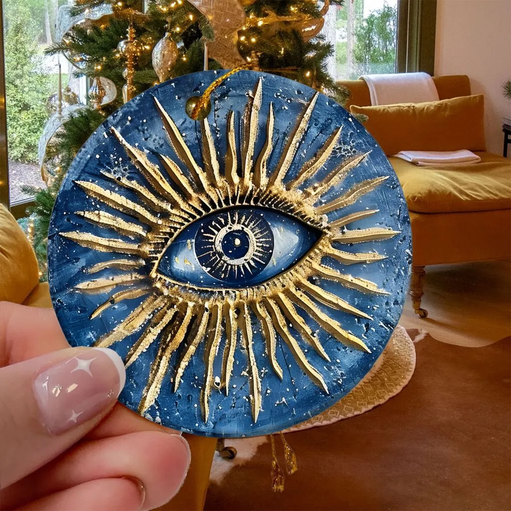 Ceramic Evil Eye Christmas Ornament