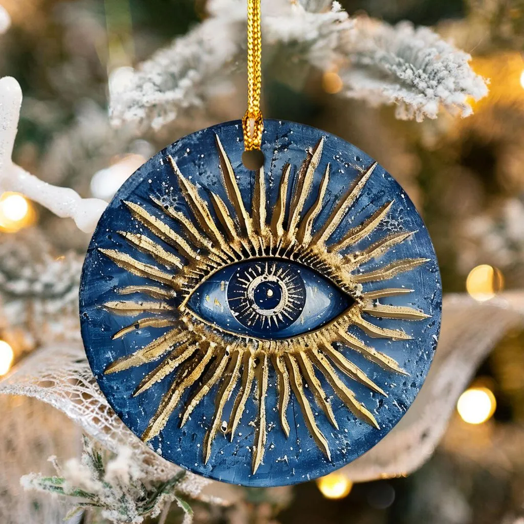 Ceramic Evil Eye Christmas Ornament