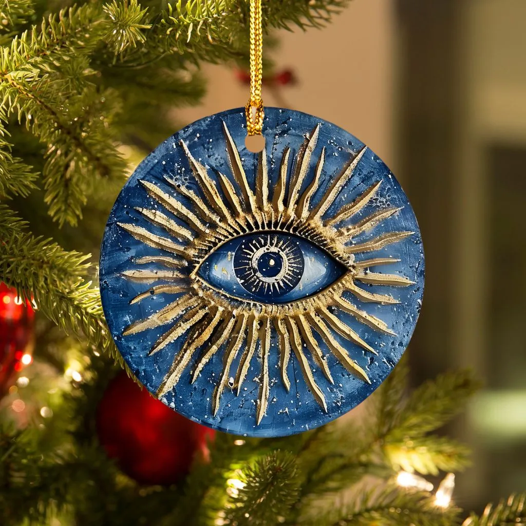 Ceramic Evil Eye Christmas Ornament