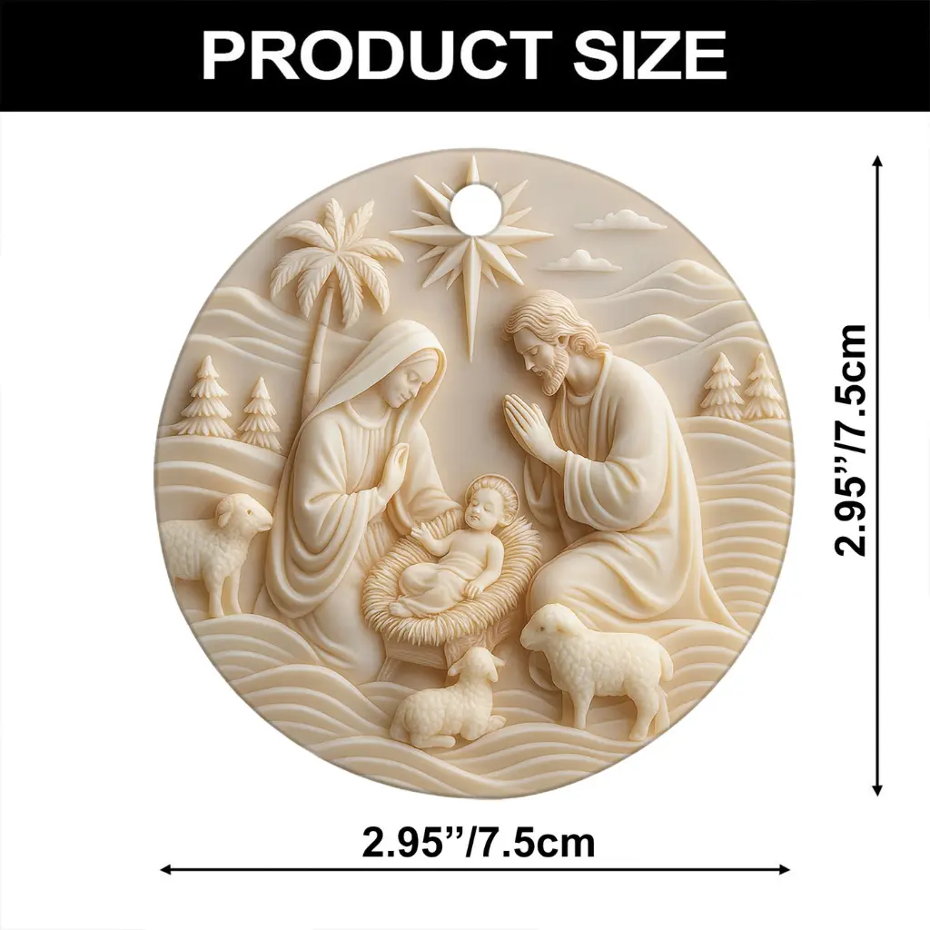 ceramic nativity scene ornament
