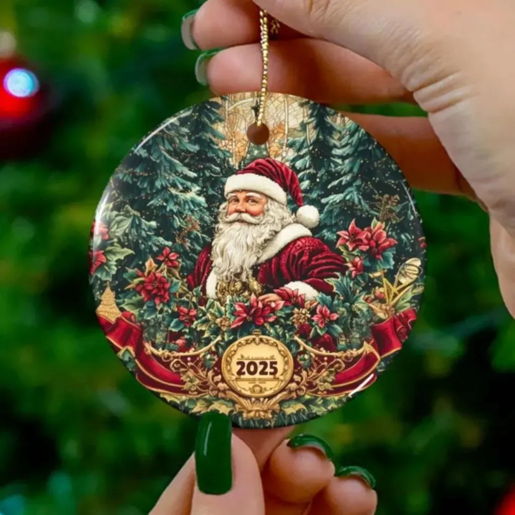 Christmas 2025 Dated Ornament | Holiday Ceramic Keepsake | Classic Tree Decoration