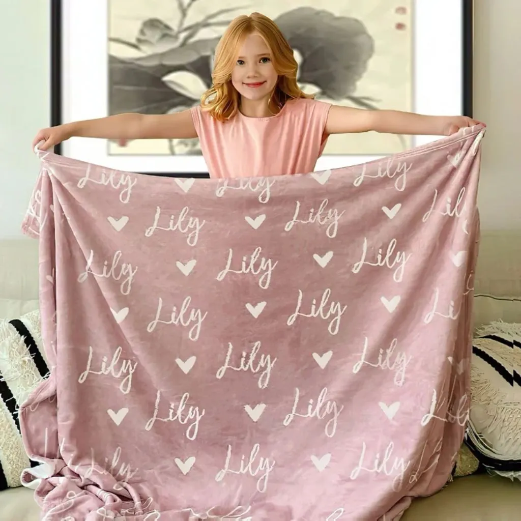 Custom Baby Name Blanket | Soft Organic Cotton | Personalized Embroidered Gift