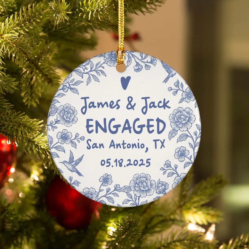 Custom Engagement Ornament Christmas Keepsake