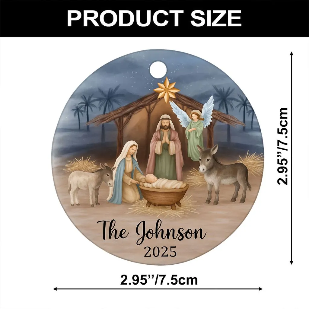 Custom Family Nativity Scene Ornament