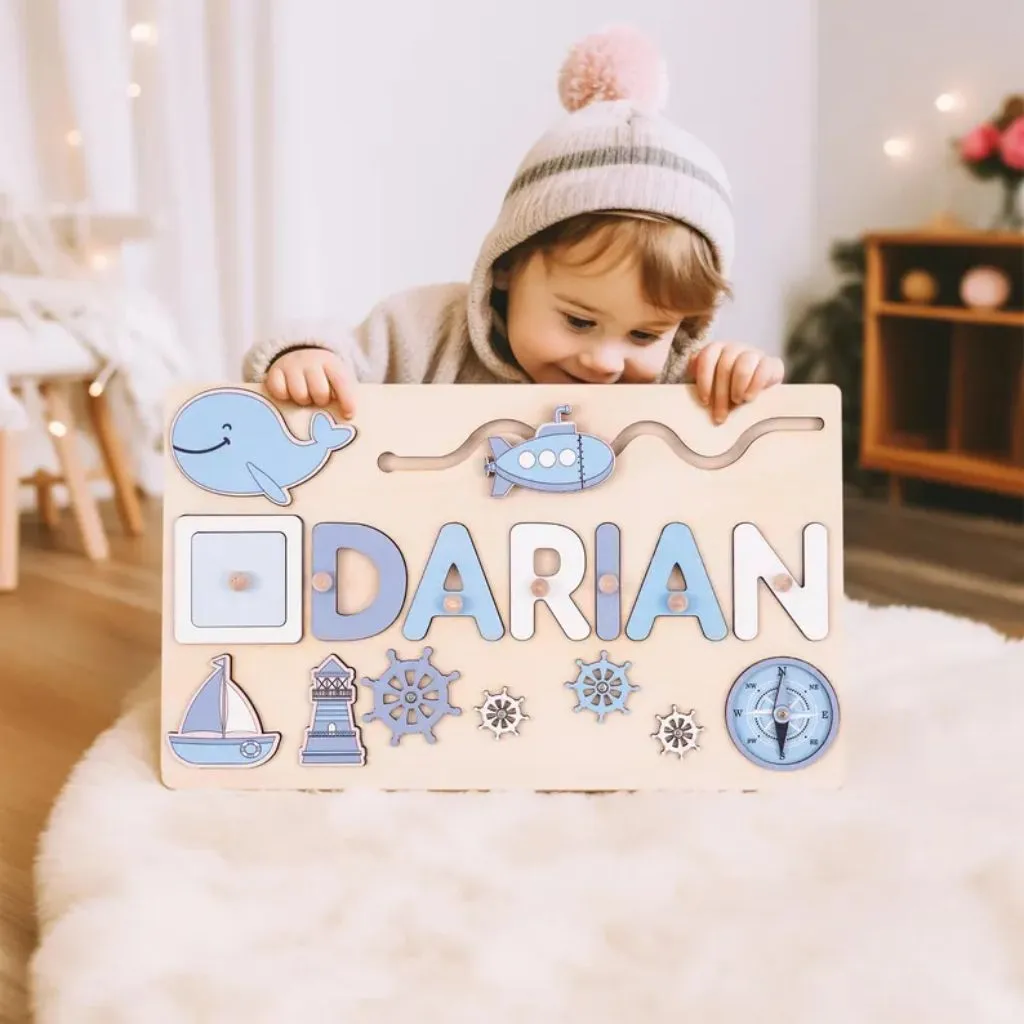Customized Baby Name Puzzle | Personalized Wooden Learning Toy | Montessori Toddler Gift