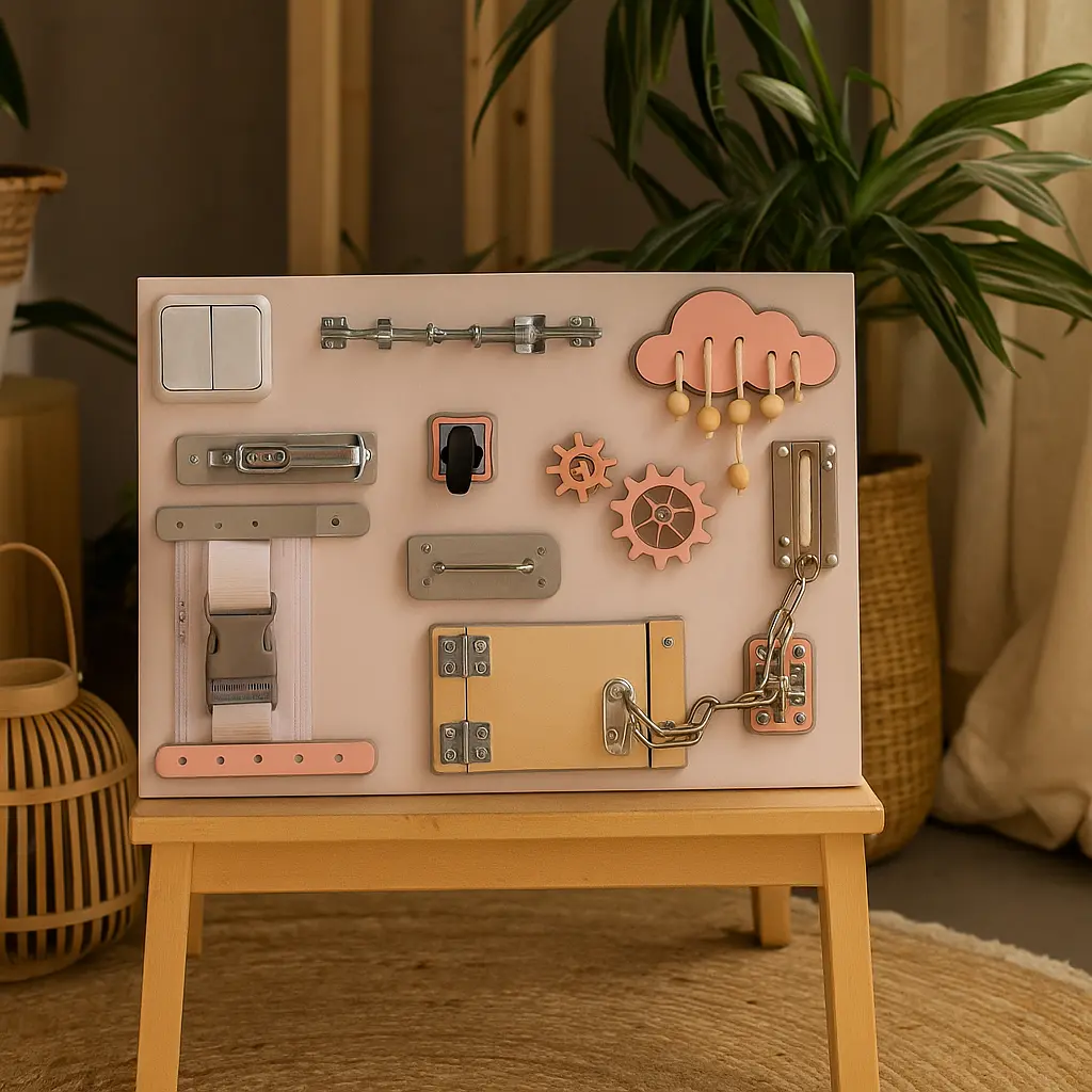 Explorer Busy Board For Kids | Fun Learning Toy For Kids | Wooden Activity Board Montessori Style
