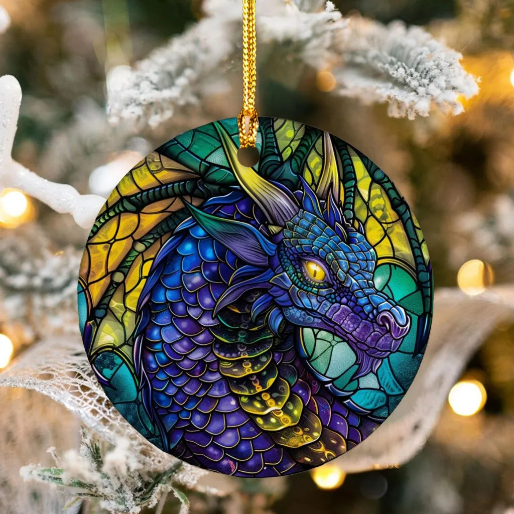 Fire Dragon Ceramic Ornament