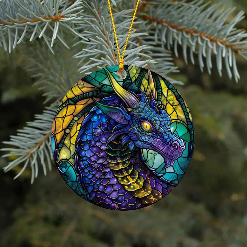 Fire Dragon Ceramic Ornament
