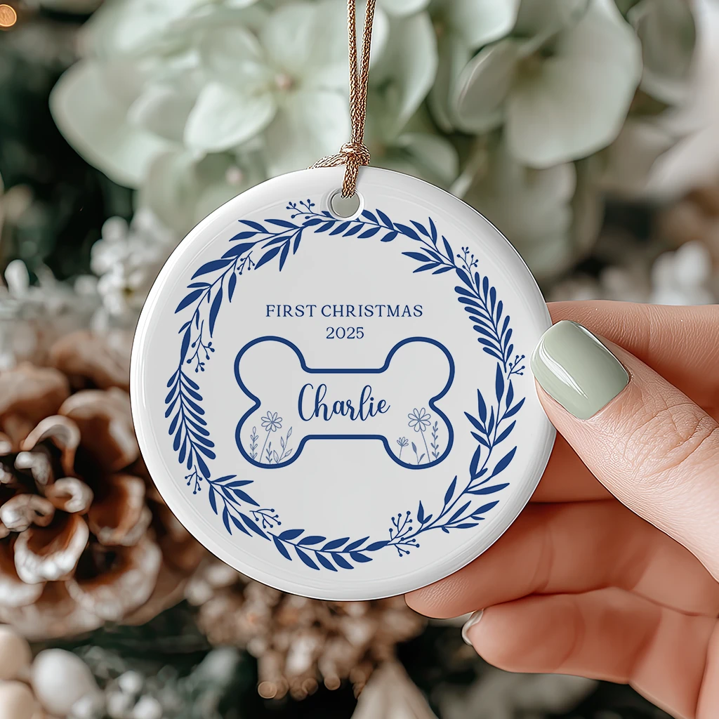 First Christmas Dog Minimalist Ornament