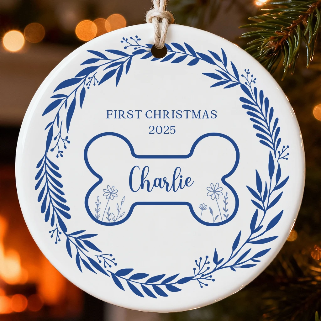First Christmas Dog Minimalist Ornament