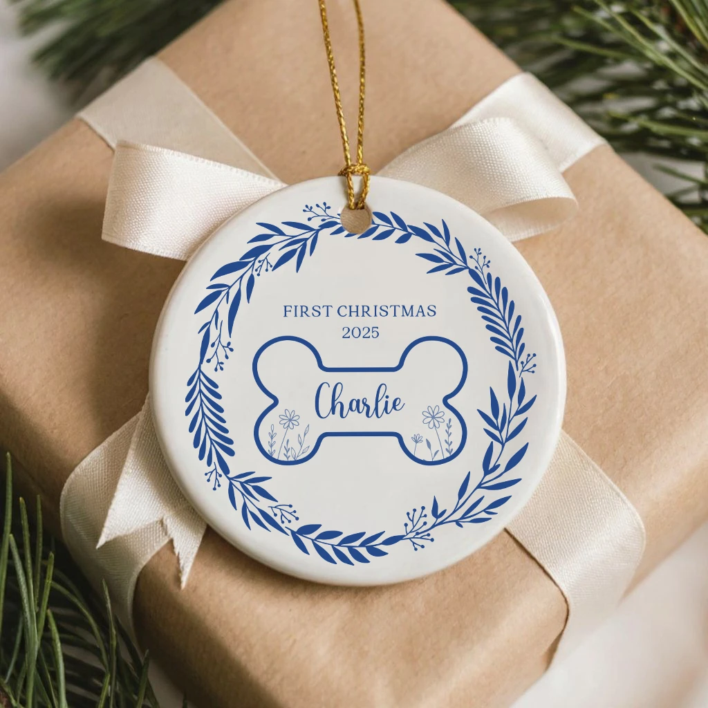 First Christmas Dog Minimalist Ornament