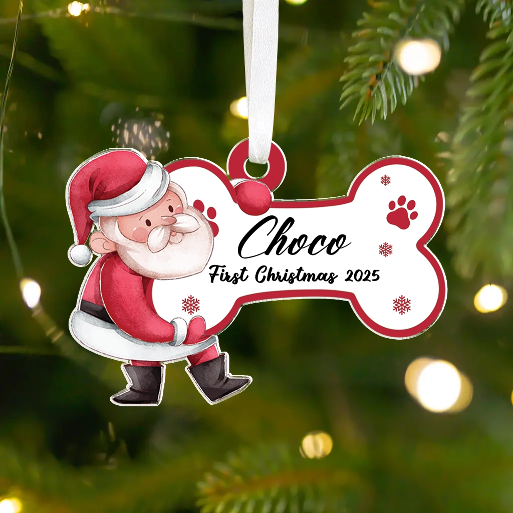 First Christmas Dog Watercolor Ornament