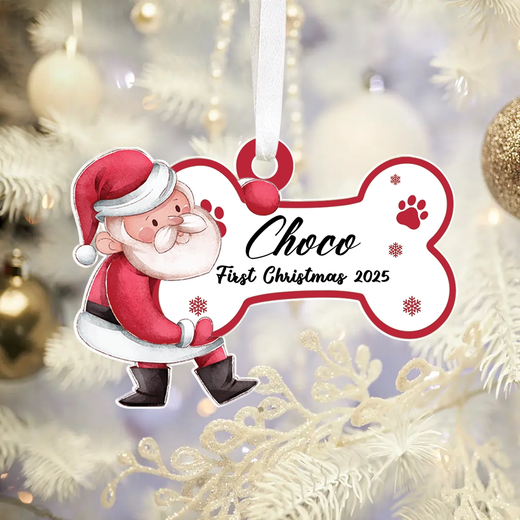 First Christmas Dog Watercolor Ornament