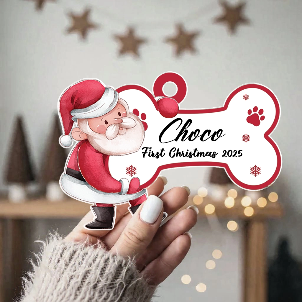 First Christmas Dog Watercolor Ornament