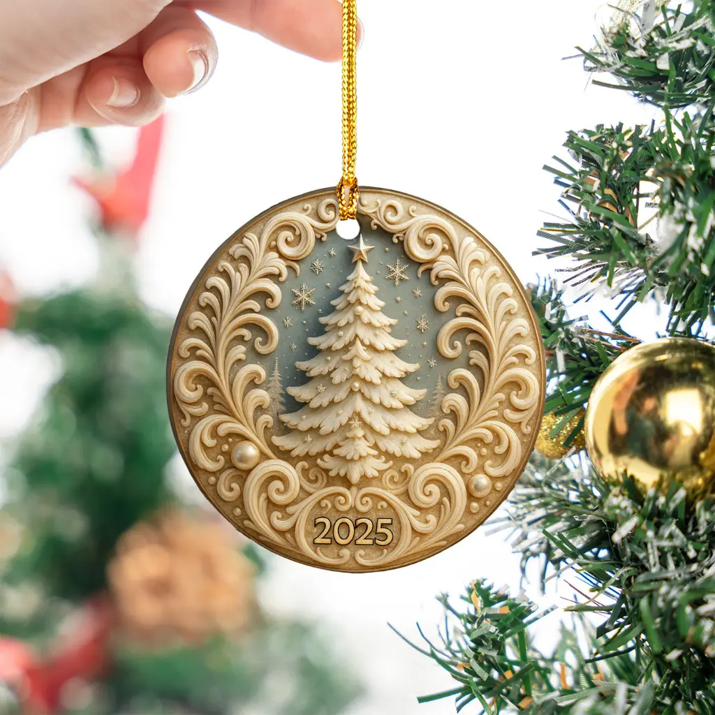 gold christmas ornament