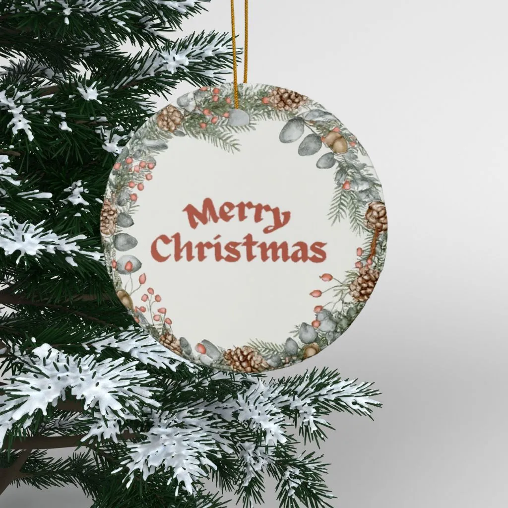Merry Christmas Ceramic Ornament
