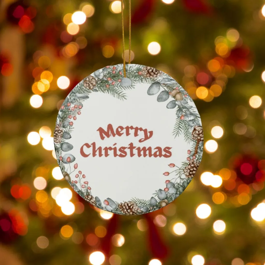 Merry Christmas Ceramic Ornament