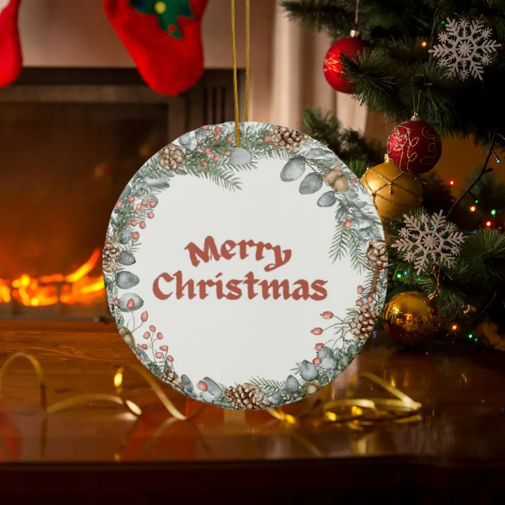Merry Christmas Ceramic Ornament