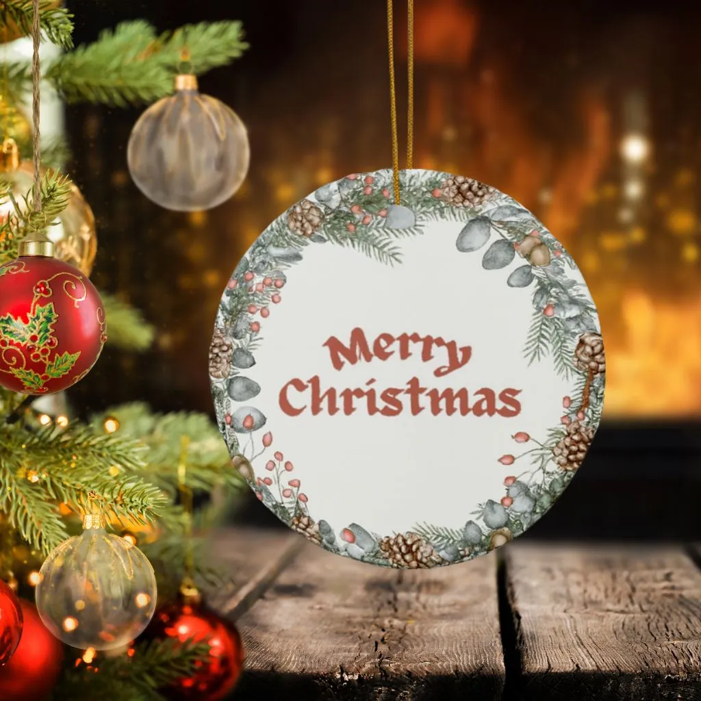 Merry Christmas Ceramic Ornament