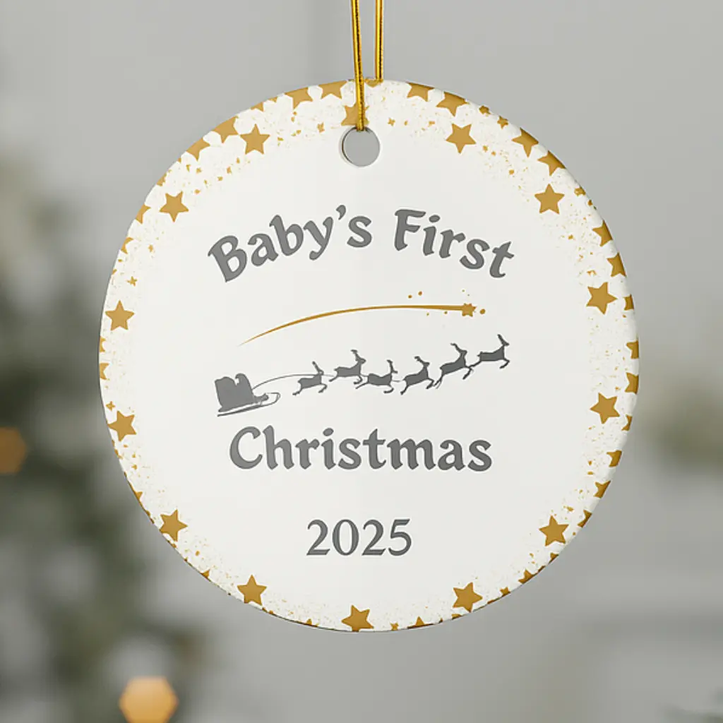 Newborn First Christmas Ornament 2025 | Baby Holiday Keepsake | 1st Christmas Gift