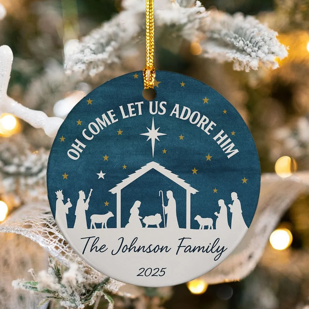 Oh Come Let Us Adore Him Ornament
