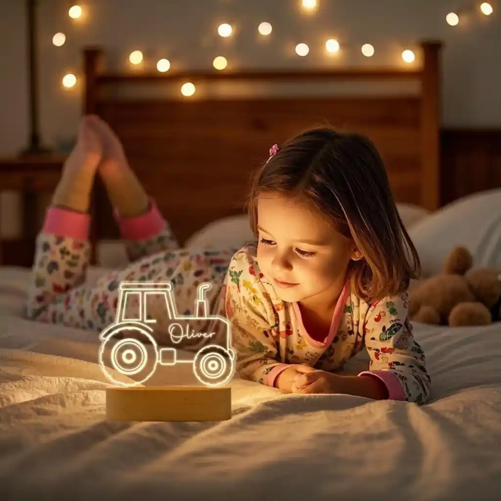 personalised tractor night light