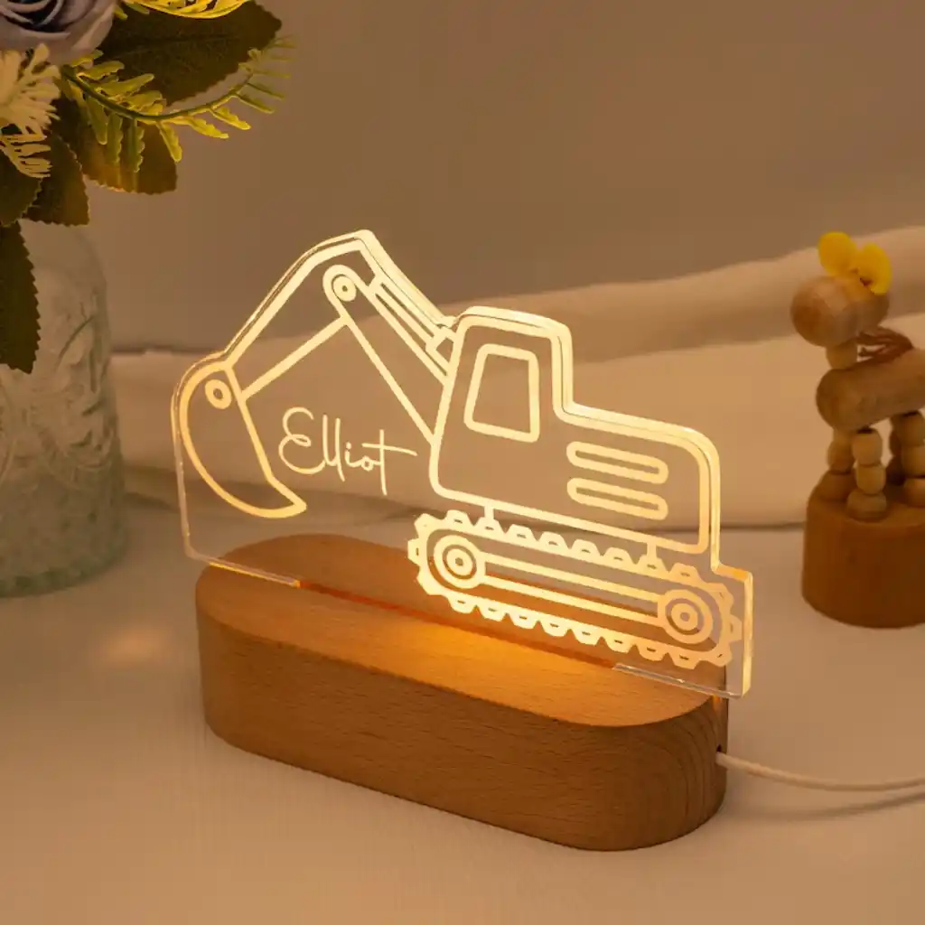 Personalized Tractor Night Light | A Gentle Light for Sweet Country Dreams | Safe LED Bedside Lamp