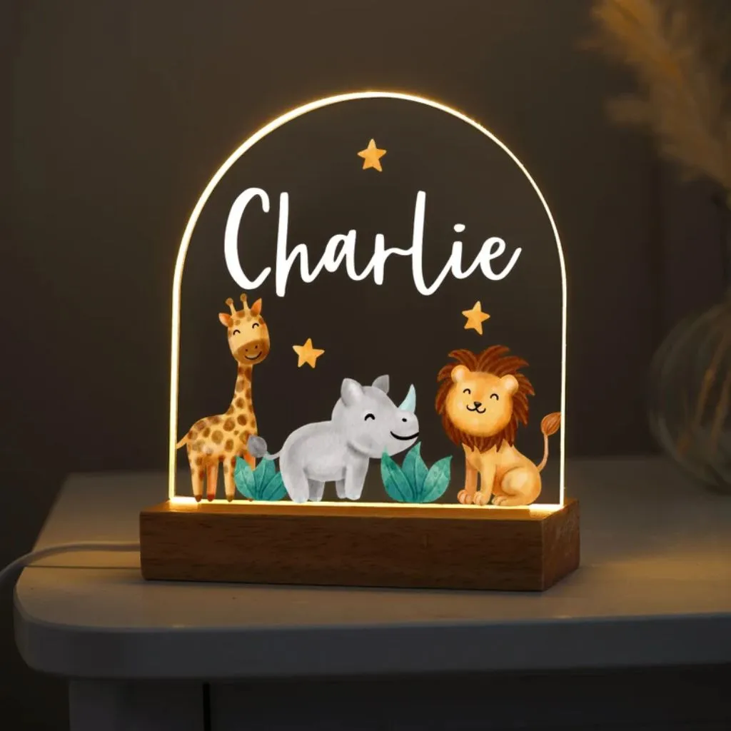 Personalized Animal Night Light | Custom Keepsake | Magical Glow for Kids’ Room