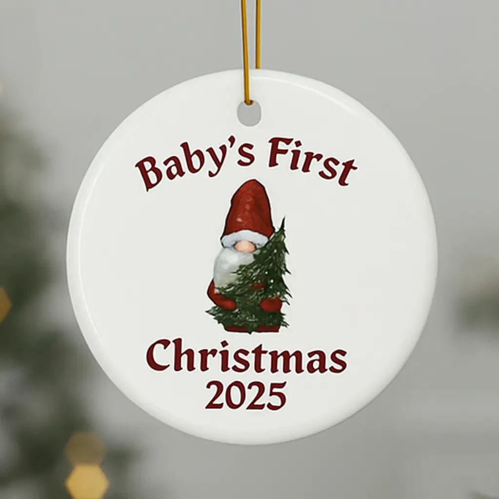 Baby Christmas Ornament 2025 | Holiday Keepsake | Unique Newborn’s First Christmas Gift