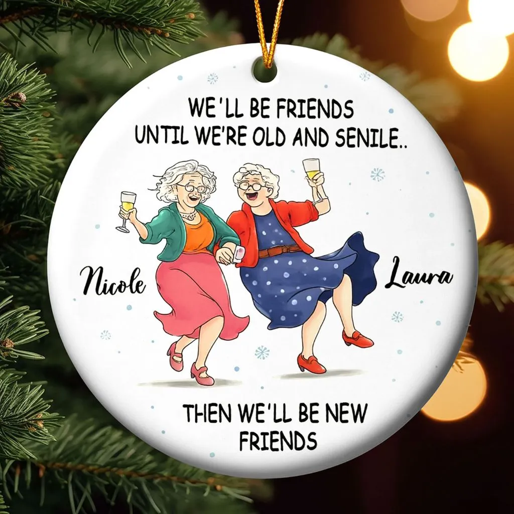 Personalized Besties Christmas Ornament | Custom Friendship Keepsake | Unique Gift for Your BFF