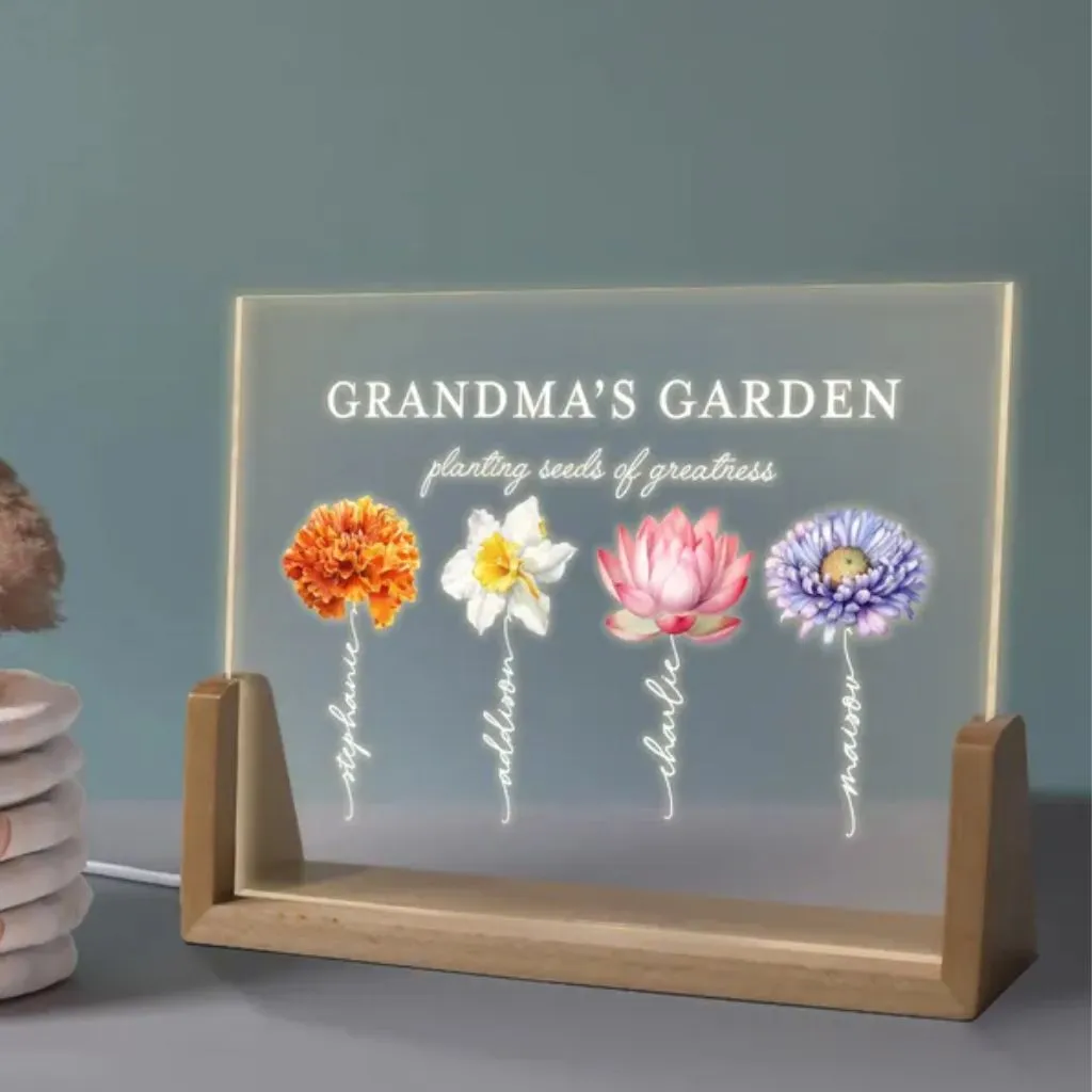 Personalized Birth Flower Night Light