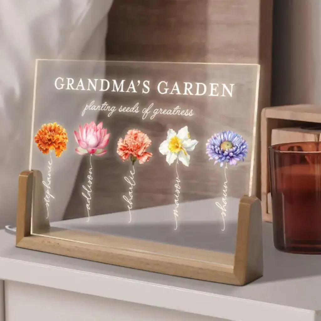 Personalized Birth Flower Night Light