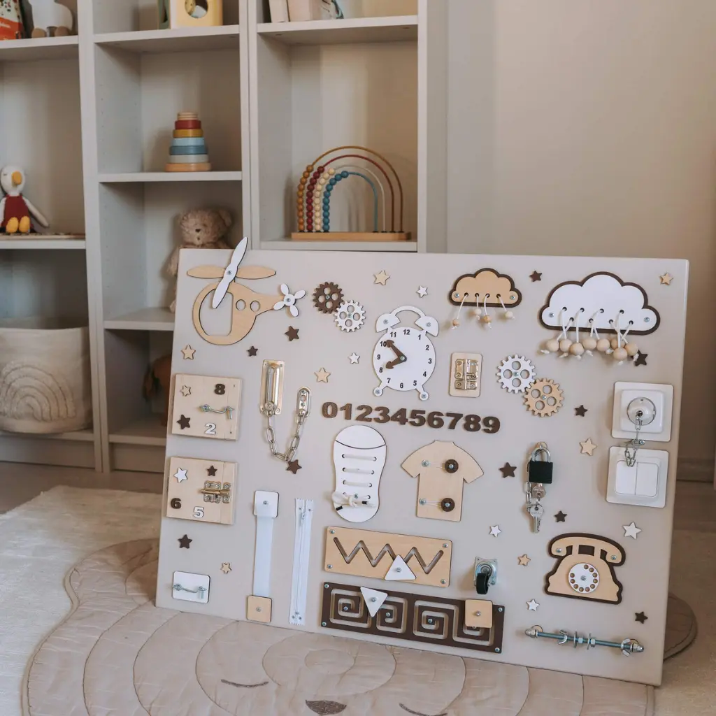 Personalized Extra Large Montessori Wall Board for Preschoolers | Kindergarten Prep Learning Toy | Giant Wooden Activity Panel