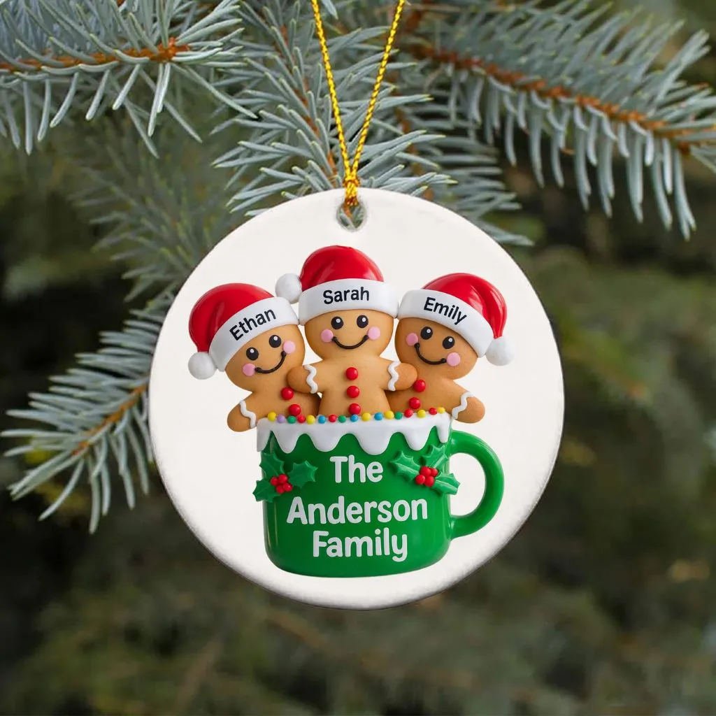 Personalized Gingerbread family Ornament