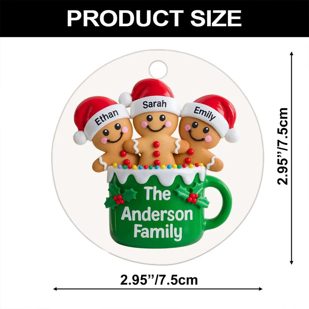 Personalized Gingerbread family Ornament