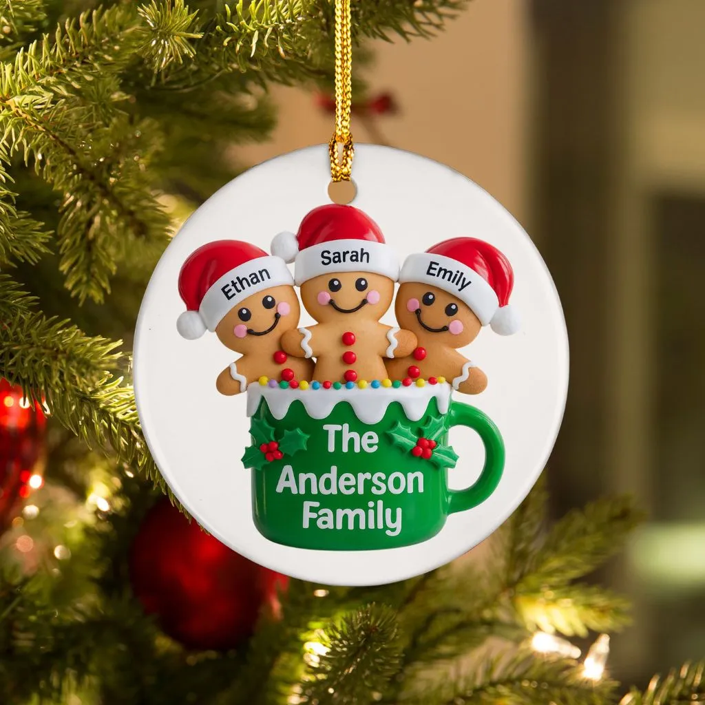 Personalized Gingerbread family Ornament