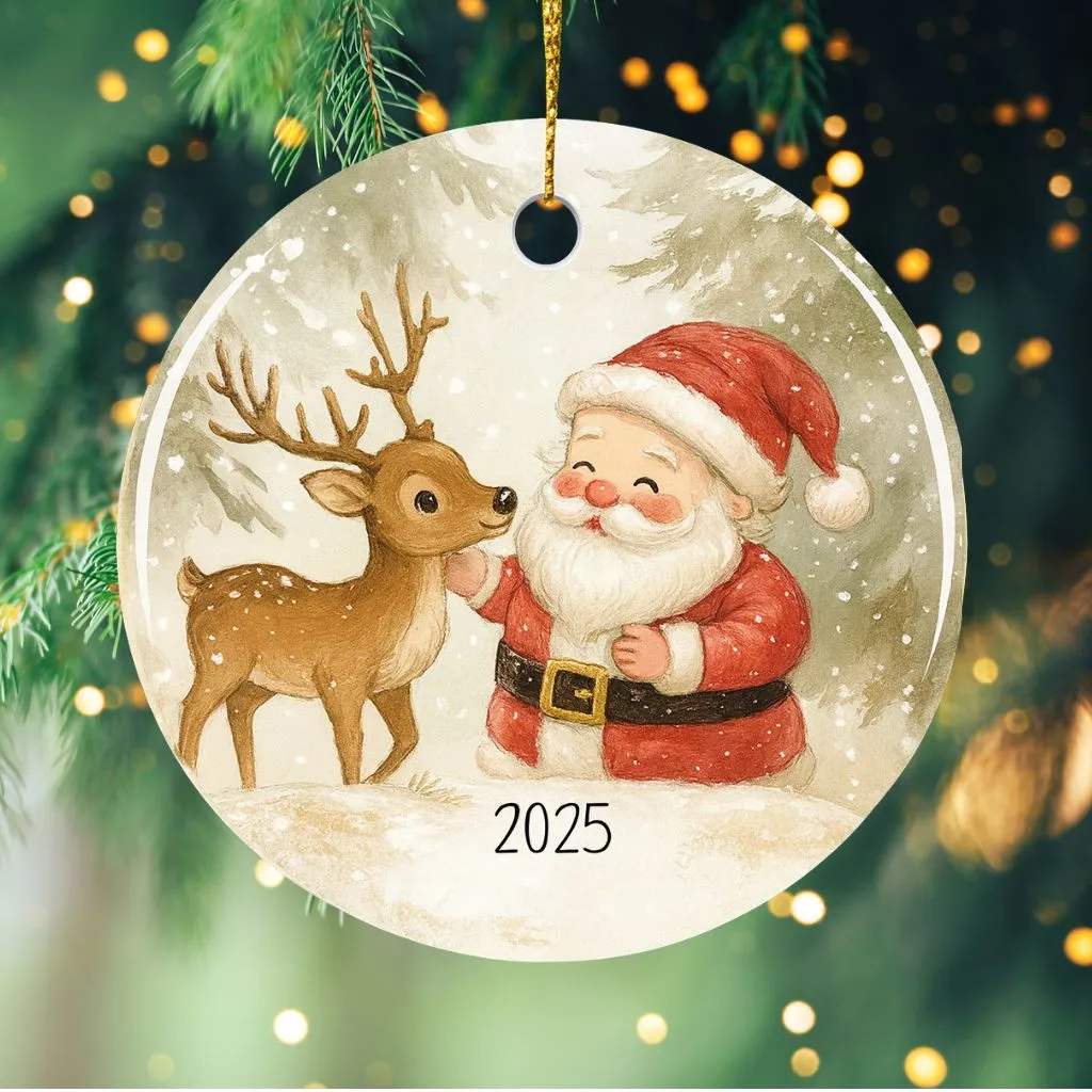 Personalized Kids Christmas Ornament Santa