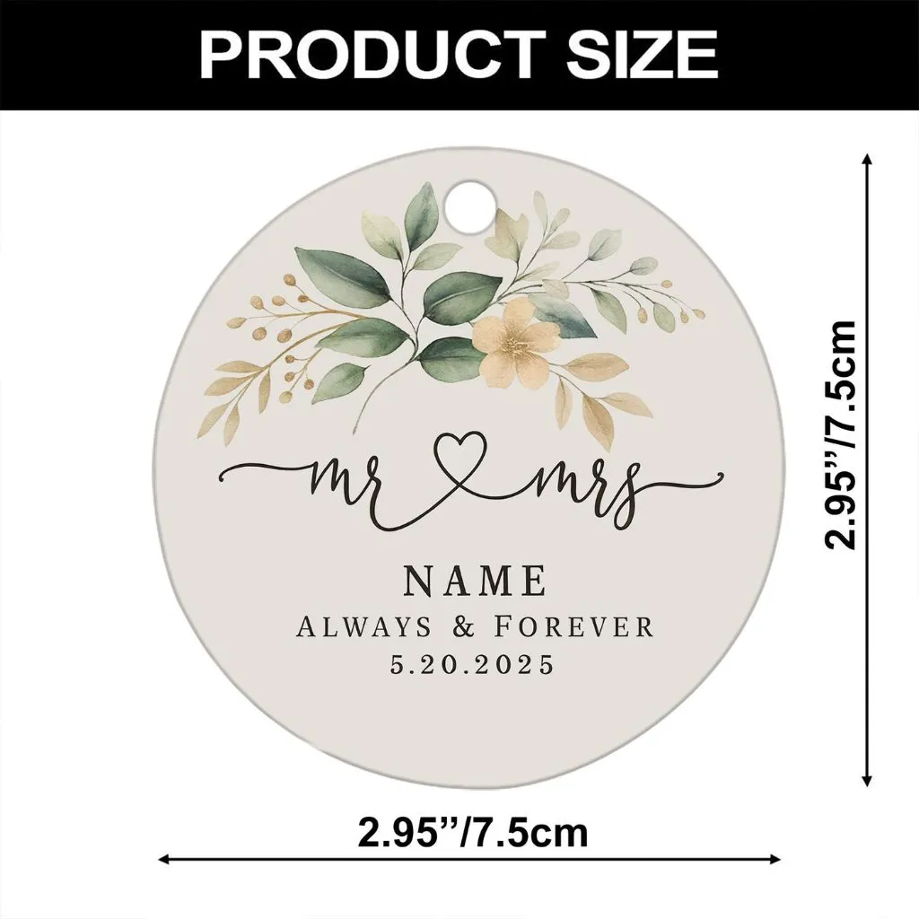 Personalized Mr and Mrs Ornament Ceramic
